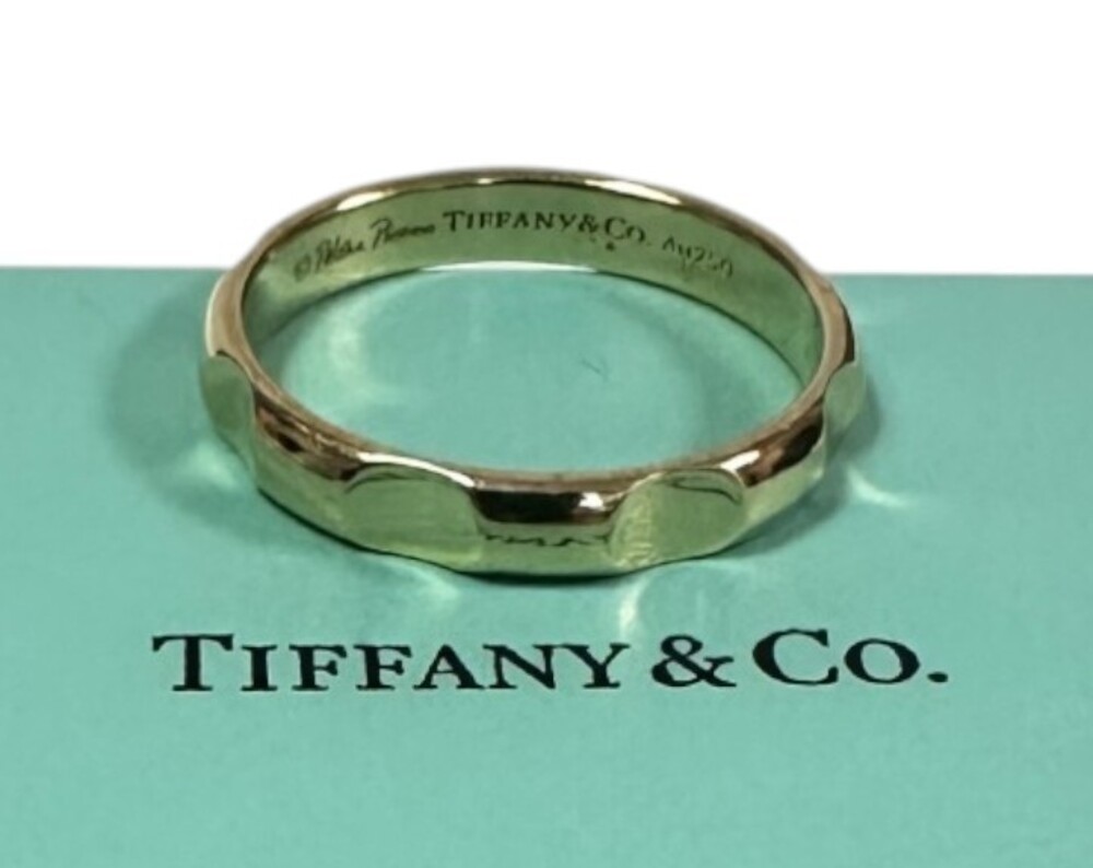 Tiffany 18k Ring Paloma Picasso Yellow Gold 4mm Wide Size 10.5 wiht Tiffany Box